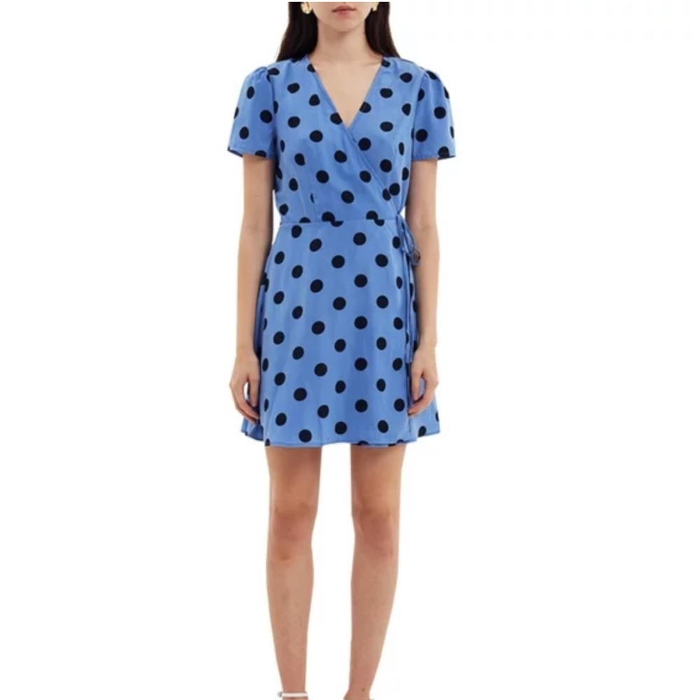 Cooper St Polka Dot Short Sleeve Wrap Dress